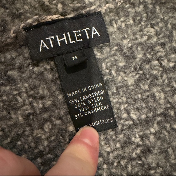 Athleta Marled Gray Sleeveless Sweater Vest Lambswool Silk & Cashmere Size M - Picture 7 of 8